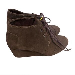Toms Brown Suede Wedge Boots